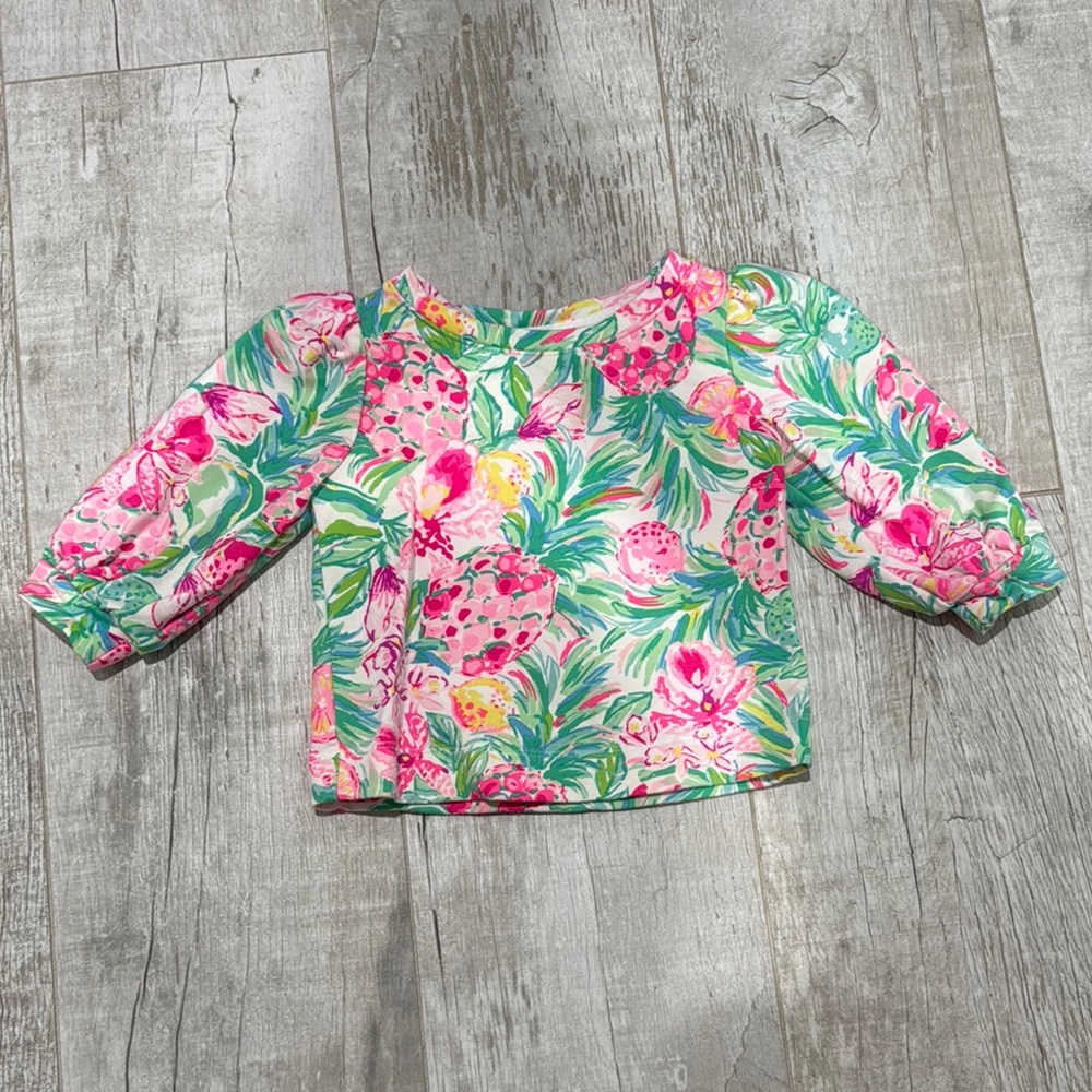 Floral Kids Top - Pink and Green